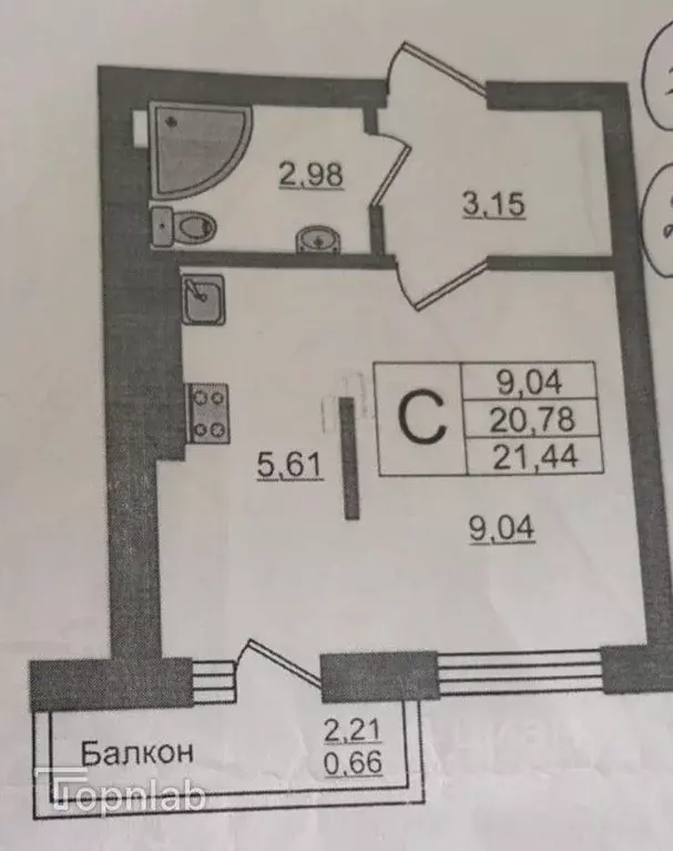 1-к кв. Калининградская область, Светлогорск Яблоневая ул., 21 (21.3 ... - Фото 2