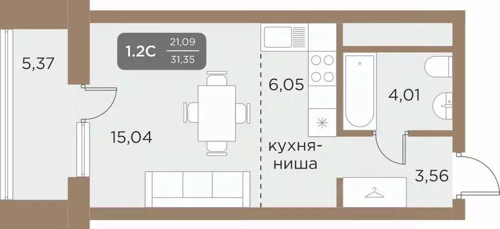 Студия Свердловская область, Екатеринбург Академический мкр, 22-й ... - Фото 0