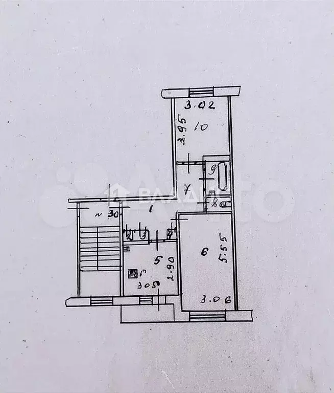 2-к. квартира, 54,1 м, 5/5 эт. - Фото 0