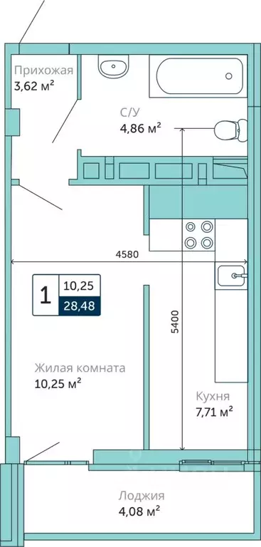 1-к кв. Ростовская область, Батайск ул. Бекентьева, 10 (28.48 м) - Фото 0