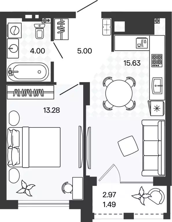 1-к кв. Калининградская область, Гурьевский муниципальный округ, пос. ... - Фото 1