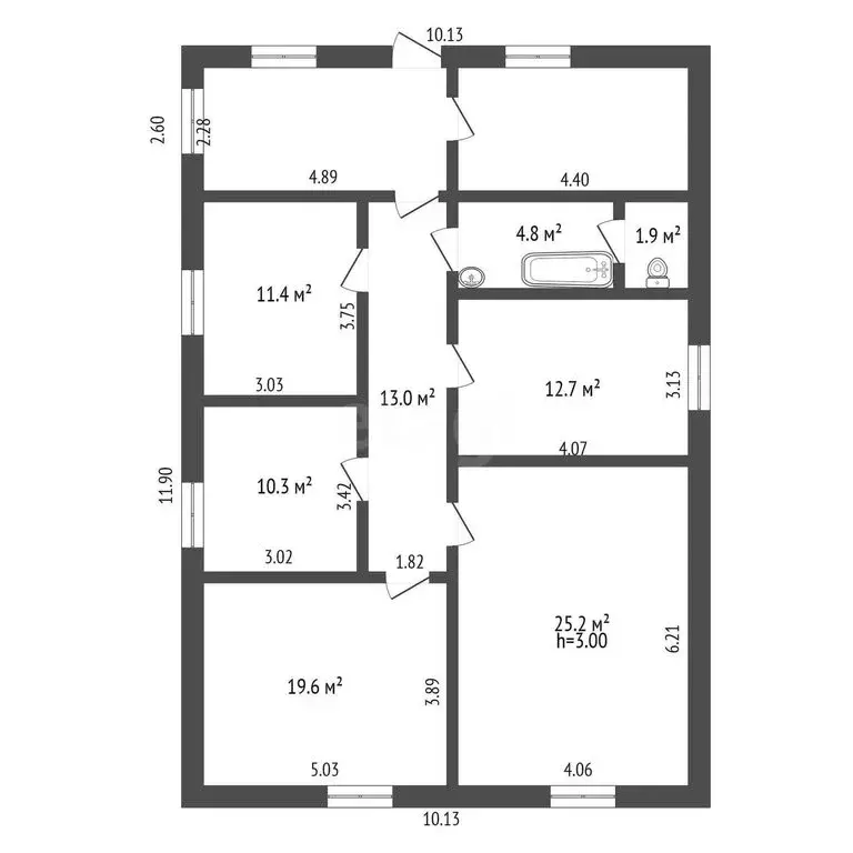 Дом в Голышманово, Комсомольская улица (99.2 м) - Фото 1