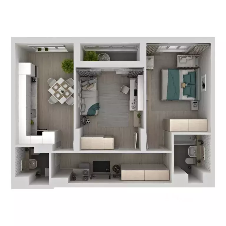 2-к кв. Самарская область, Самара Южное ш., 13 (57.35 м) - Фото 1