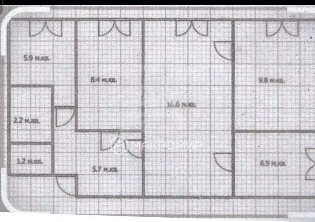 3-к кв. Брянская область, Брянск проезд 2-й Станке Димитрова, 7Б (57.9 ... - Фото 2