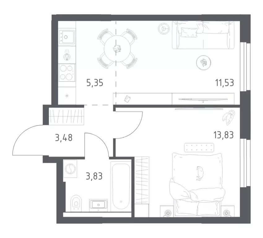 1-к кв. Башкортостан, Уфа ул. Минигали Губайдуллина, 8к9 (38.02 м) - Фото 1
