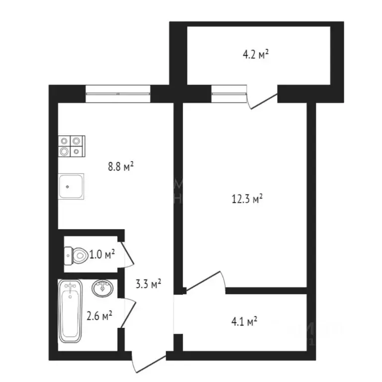 1-к кв. Тюменская область, Тюмень Войновка мкр, ул. Энергостроителей, ... - Фото 2