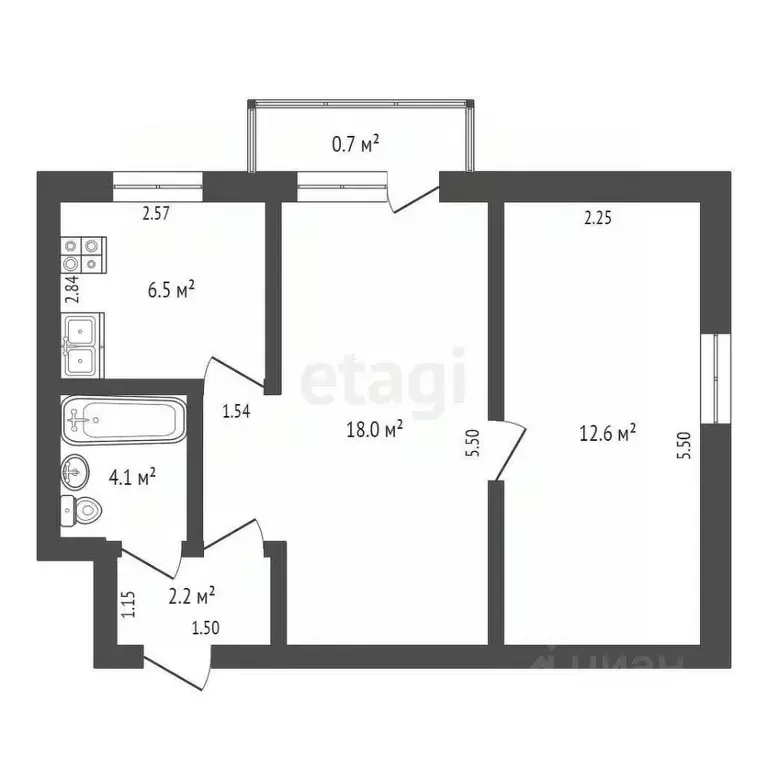 2-к кв. Крым, Евпатория ул. Казаса, 9 (42.2 м) - Фото 1