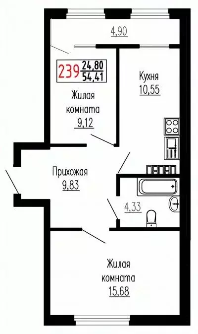 2-к кв. Свердловская область, Екатеринбург ул. Лыжников, 3 (54.1 м) - Фото 0