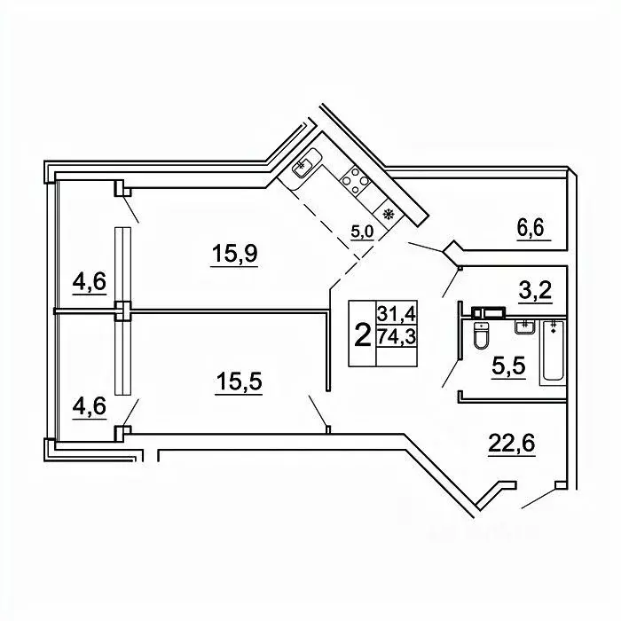 2-к кв. Приморский край, Владивосток Лесная ул., 1В/1 (78.9 м) - Фото 1