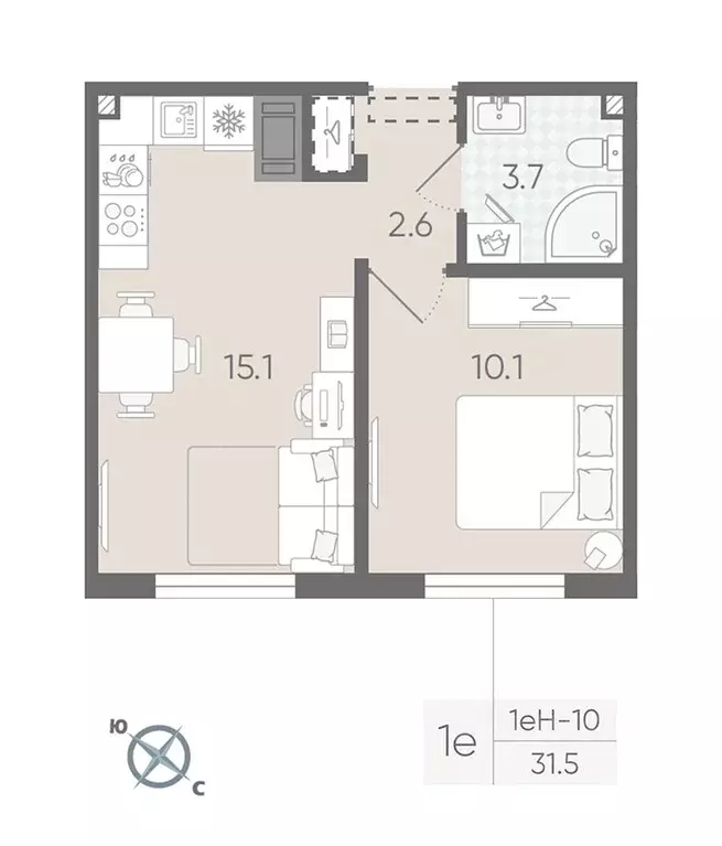 1-к кв. Санкт-Петербург Пейзажный квартал Цветной Город жилой комплекс ... - Фото 2