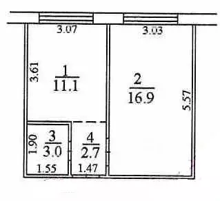 1-к кв. Кемеровская область, Кемерово ул. Попова, 5 (34.0 м) - Фото 0