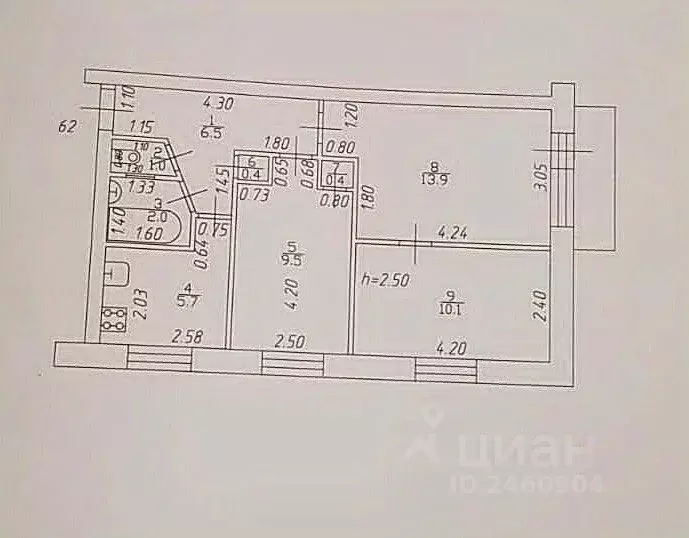 3-к кв. Татарстан, Казань ул. Лейтенанта Красикова, 14 (51.0 м) - Фото 2
