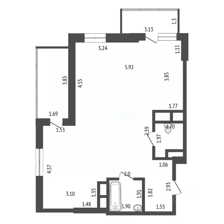 1-к кв. Самарская область, Самара ул. Советской Армии, 238а (69.0 м) - Фото 2