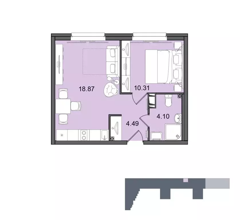 2-комнатная квартира: Санкт-Петербург, Витебский проспект, 99к1 (37.4 ... - Фото 1