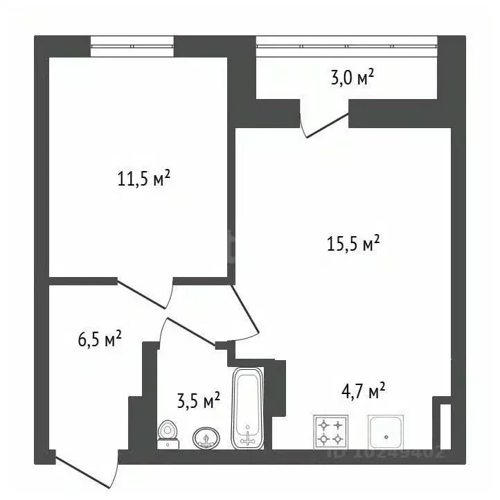 2-к кв. Башкортостан, Уфа ул. Просвещения, 9 (43.1 м) - Фото 2