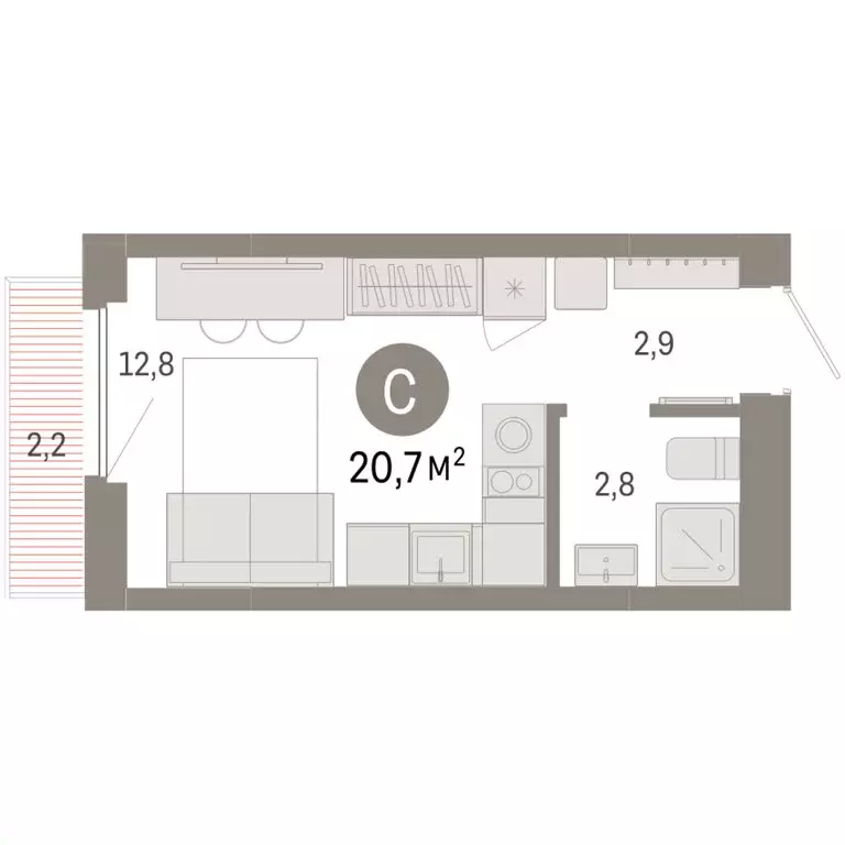 Квартира-студия: Новосибирский район, рабочий посёлок Краснообск, 3-й ... - Фото 2