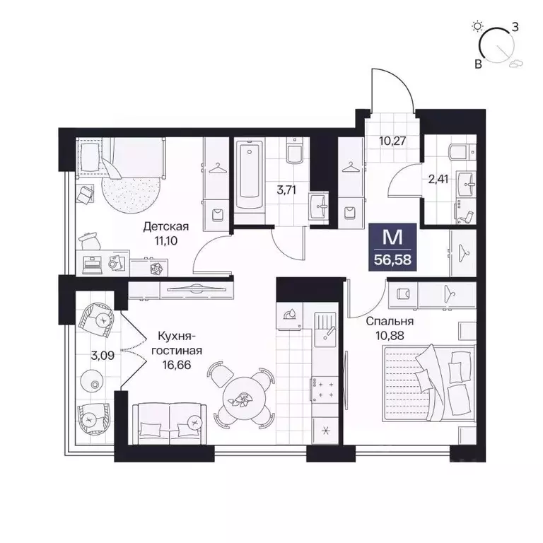 2-к кв. Волгоградская область, Волгоград просп. Имени В.И. Ленина, 59Г ... - Фото 1