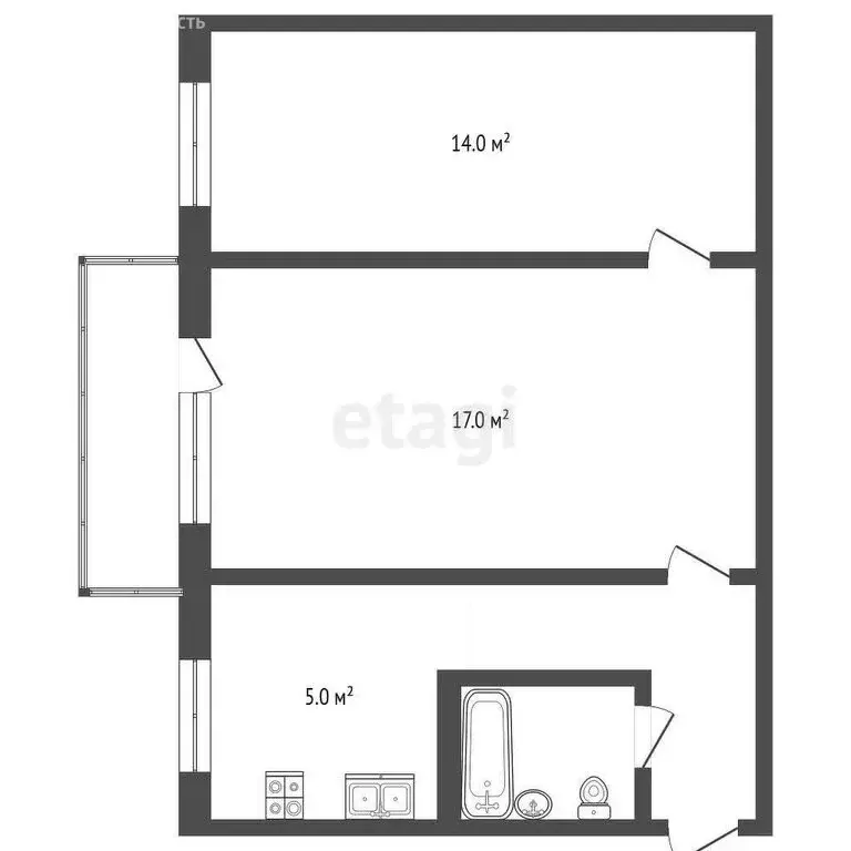 2-комнатная квартира: Псков, улица Лепешинского, 12 (44.1 м) - Фото 1