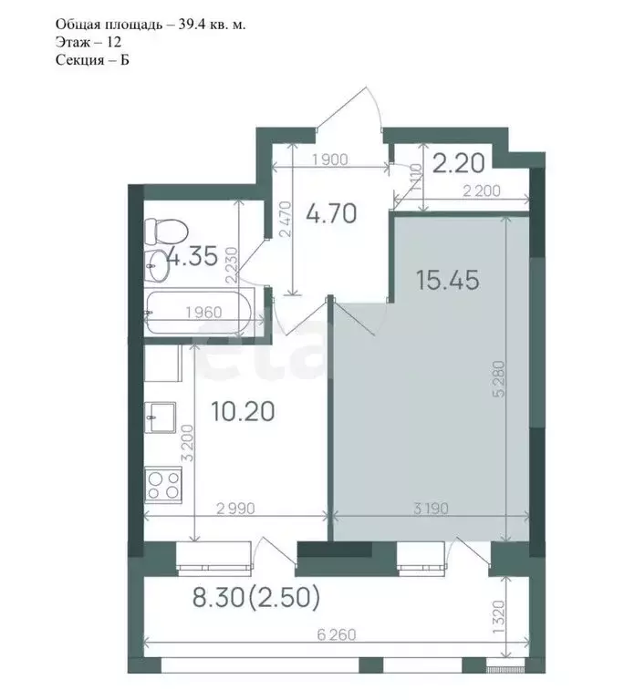 1-комнатная квартира: Казань, улица Алексея Козина, 9 (36.9 м) - Фото 1