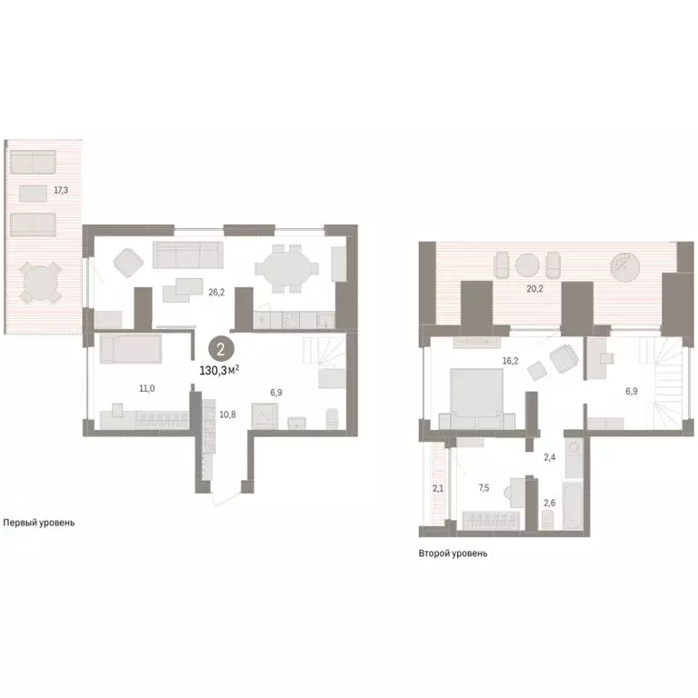 2-комнатная квартира: Тюмень, ЖК Дом у Озера (130.25 м) - Фото 1