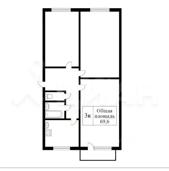3-к кв. Татарстан, Казань ул. Тимирязева, 10/2 (70.0 м) - Фото 2