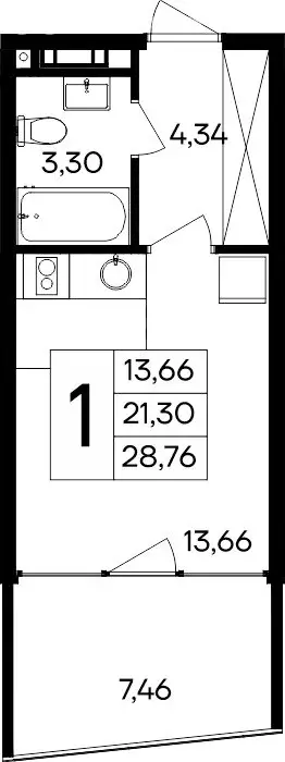 Квартира-студия: Прибрежное, Симферопольское шоссе, 177 (28.76 м) - Фото 1