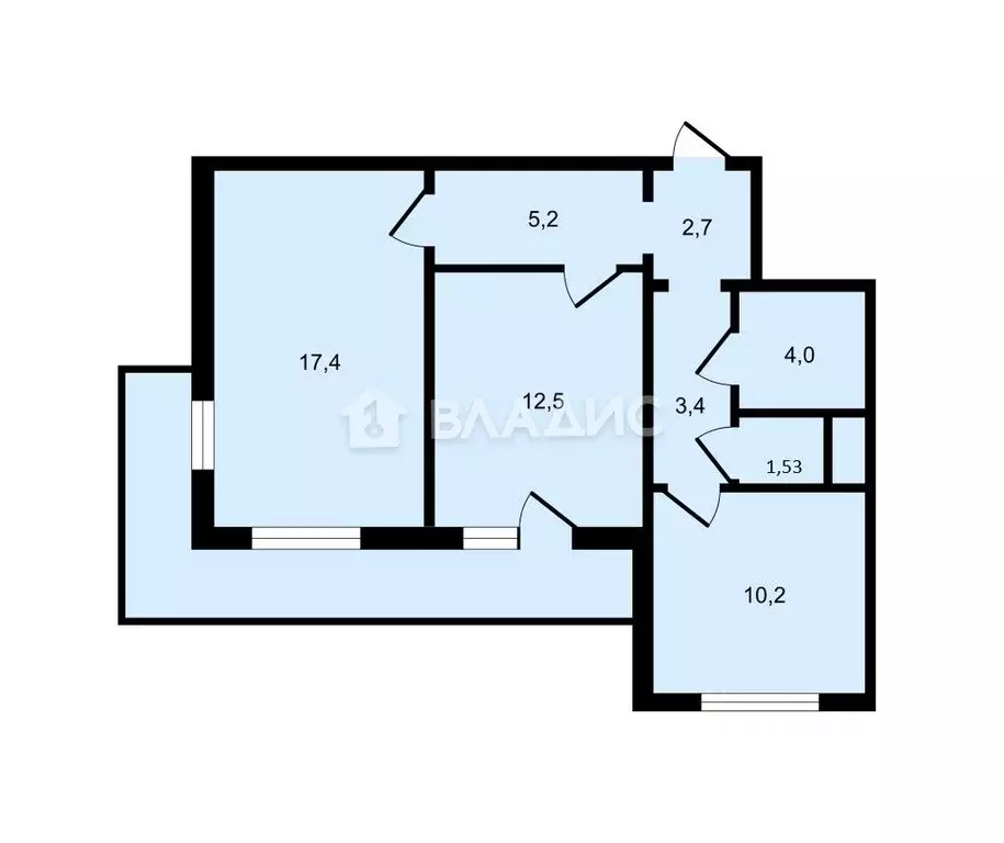 2-к кв. Санкт-Петербург ул. Маршала Казакова, 84к1 (57.0 м) - Фото 1