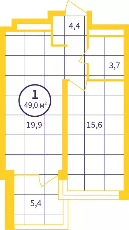 1-к кв. Свердловская область, Екатеринбург ул. Щербакова, 76 (45.23 м) - Фото 1