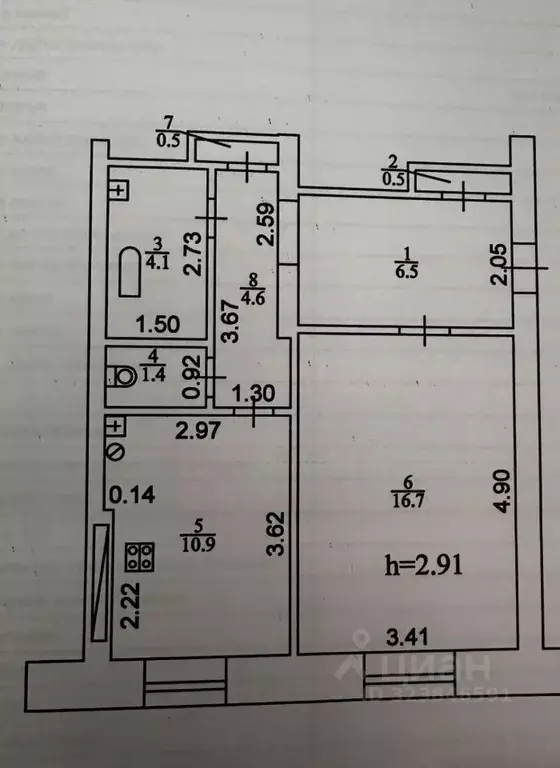 1-к кв. Татарстан, Казань ул. Степана Халтурина, 11/10 (45.2 м) - Фото 2