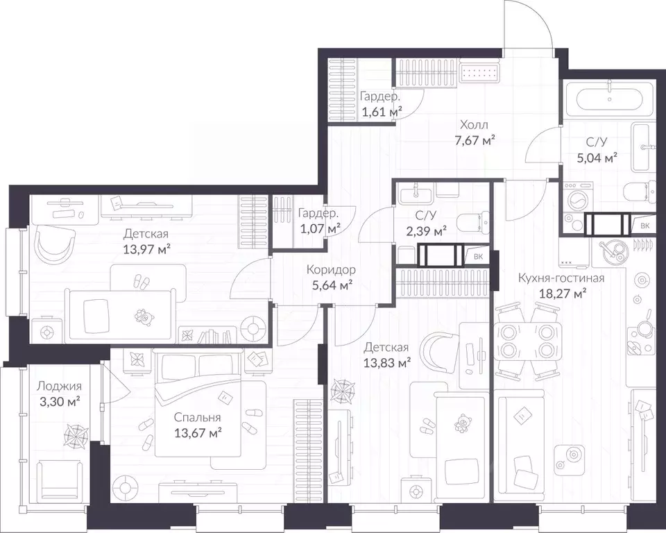 3-к кв. Ленинградская область, Сертолово Всеволожский район, Верен ... - Фото 1