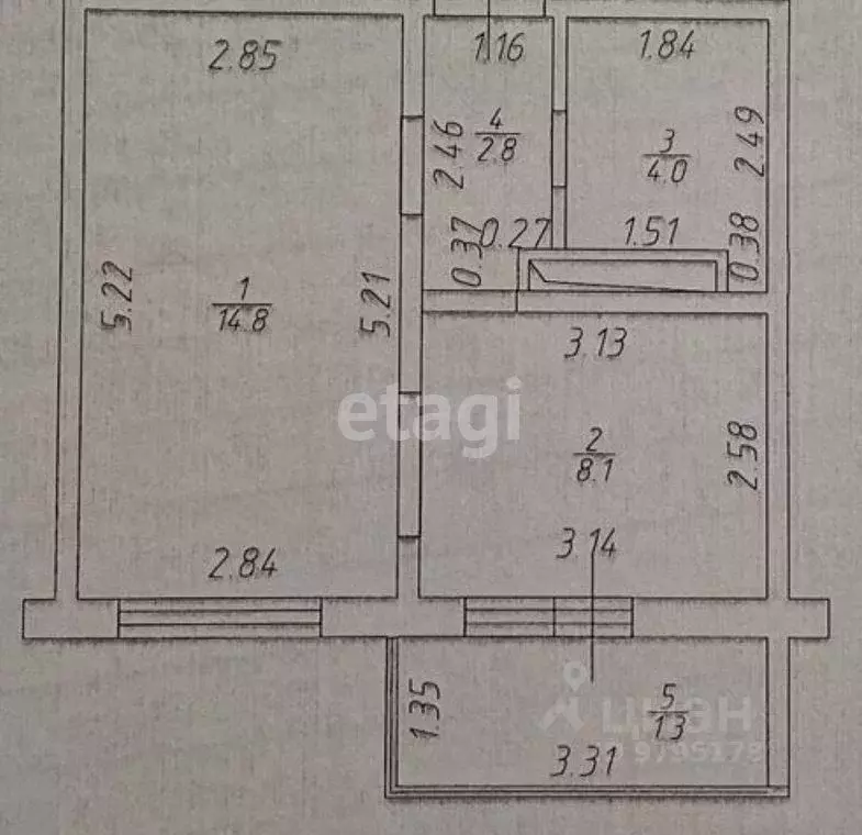 1-к кв. Татарстан, Казань ул. Александра Курынова, 10к3 (31.0 м) - Фото 1