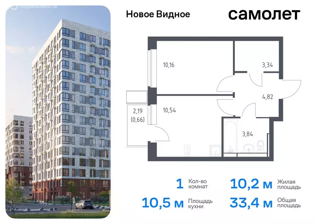 1-комнатная квартира: Ленинский городской округ, жилой комплекс Новое ... - Фото 0