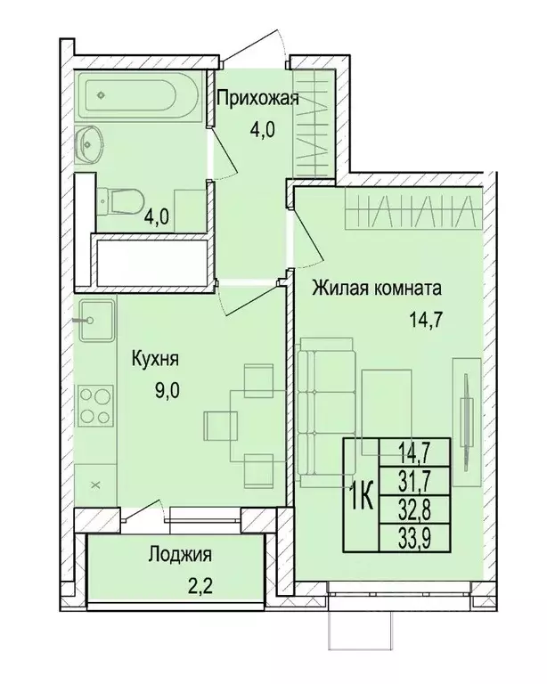 1-к кв. Московская область, Мытищи Леонидовка мкр,  (32.9 м) - Фото 0