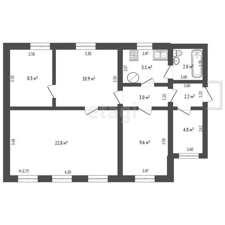 Дом в Нерехта, Строительный переулок (62.7 м) - Фото 1