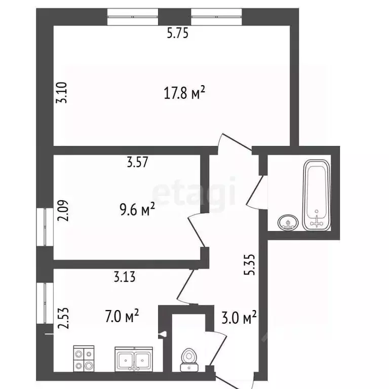 2-к кв. Вологодская область, Вологда Советский просп., 84 (45.9 м) - Фото 2