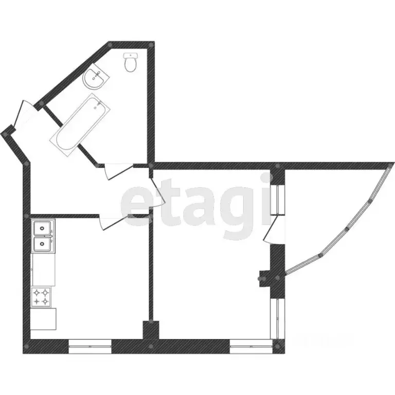 1-к кв. Ростовская область, Батайск ул. Луначарского, 177Бк2 (50.0 м) - Фото 1