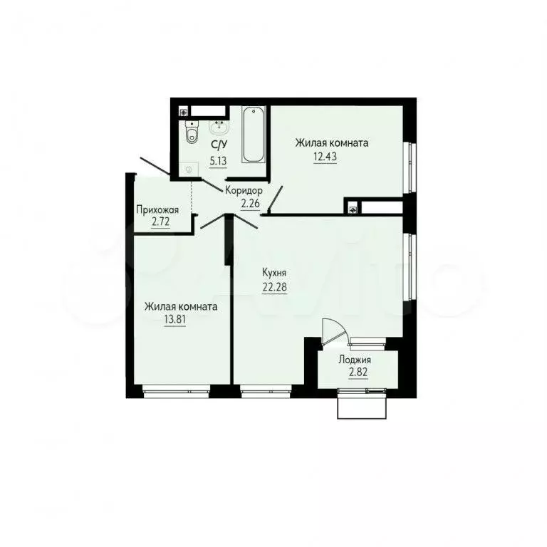 2-к. квартира, 60 м, 16/30 эт. - Фото 0