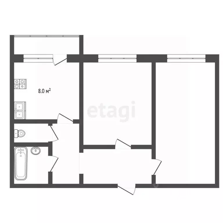 2-к кв. Алтайский край, Барнаул ул. Пушкина, 90 (50.0 м) - Фото 2