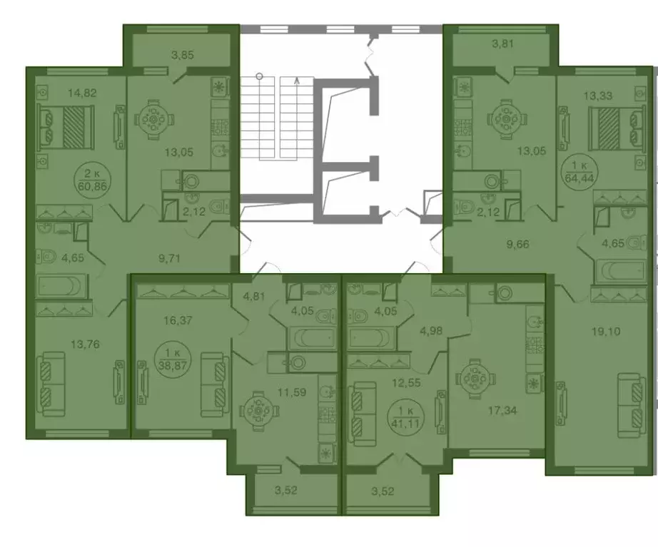 2-к кв. Тверская область, Тверь Бурашевское ш., 60 (64.88 м) - Фото 2