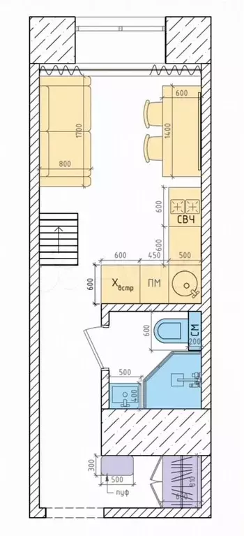 Квартира-студия, 18,5 м, 2/3 эт. - Фото 0