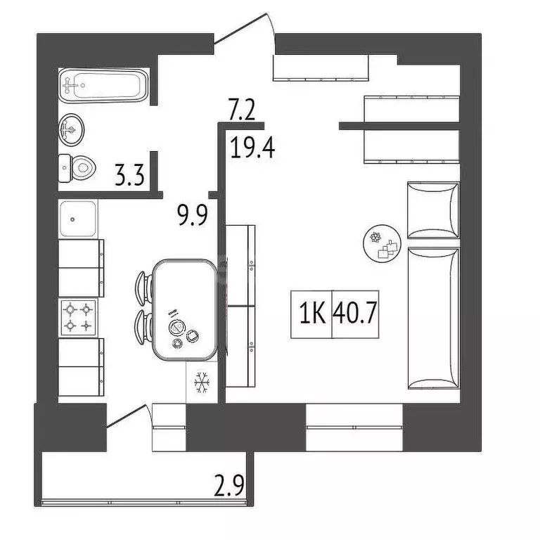 Продаётся 1-к квартира, 41 м - Фото 0