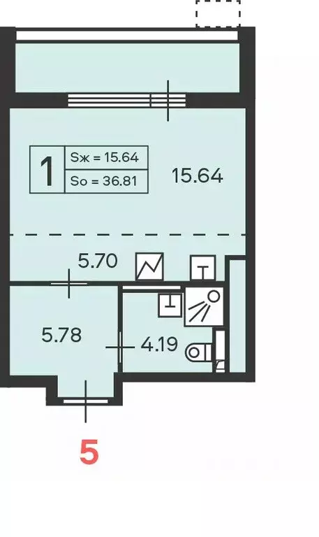 1-к кв. Москва Полярная ул., 16К1 (34.06 м) - Фото 2
