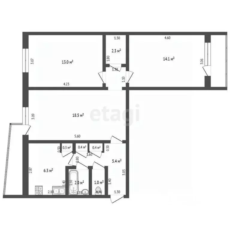 3-к кв. Мордовия, Рузаевка Школьный бул., 2А (63.7 м) - Фото 0