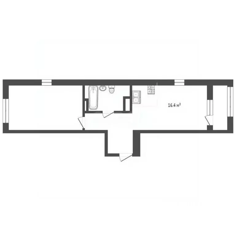 1-к кв. Тюменская область, Тюмень ул. Николая Глебова, 4 (44.09 м) - Фото 1