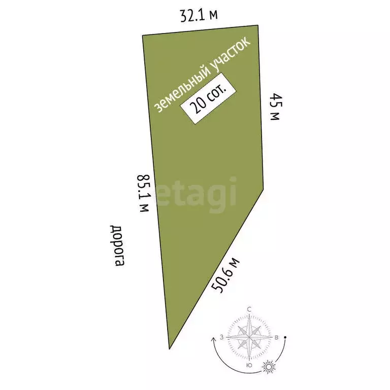 Участок в Российский, улица Татьяны Байчуриной (20 м) - Фото 0