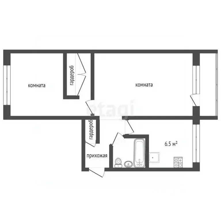 2-к кв. Ставропольский край, Кисловодск проезд Цандера (41.7 м) - Фото 1