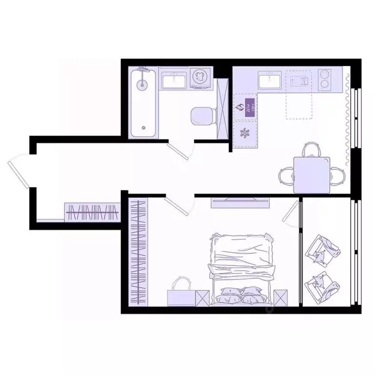 1-к кв. Приморский край, Владивосток Днепровская ул. (44.2 м) - Фото 2