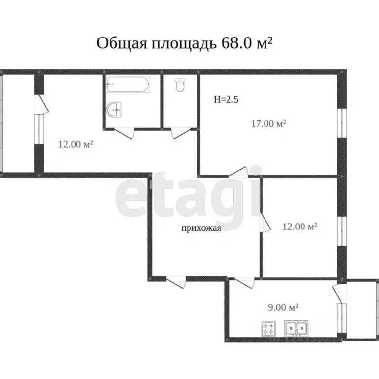 3-к кв. Костромская область, Кострома Магистральная ул., 53 (64.8 м) - Фото 1