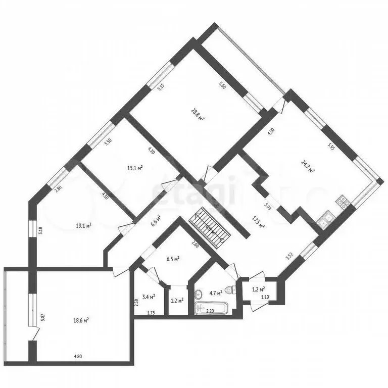4-к. квартира, 152,1 м, 3/5 эт. - Фото 1