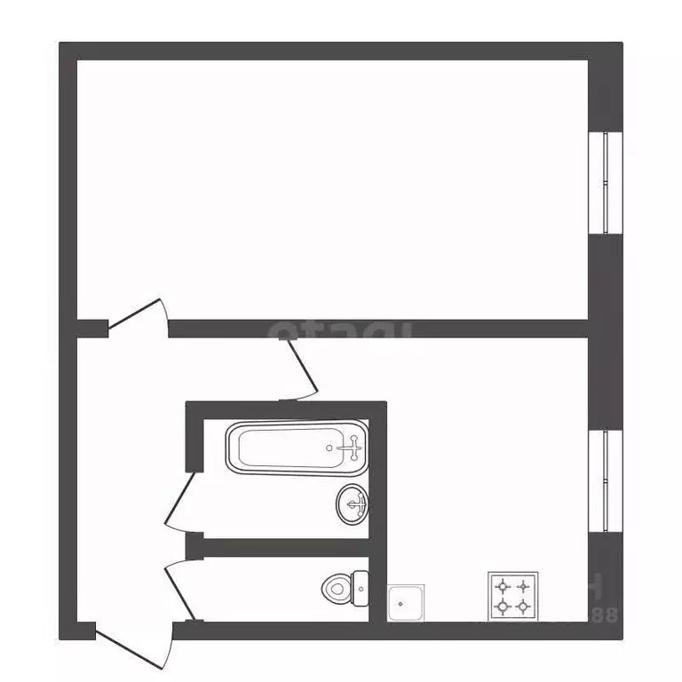 1-к кв. Амурская область, Благовещенск пос. Моховая Падь, Литер кв-л, ... - Фото 2